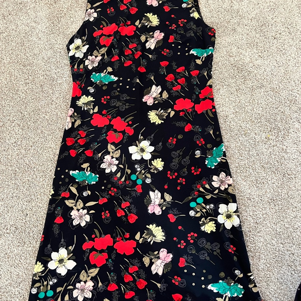 Tommy Hilfiger Black Floral Midi Dress size 2